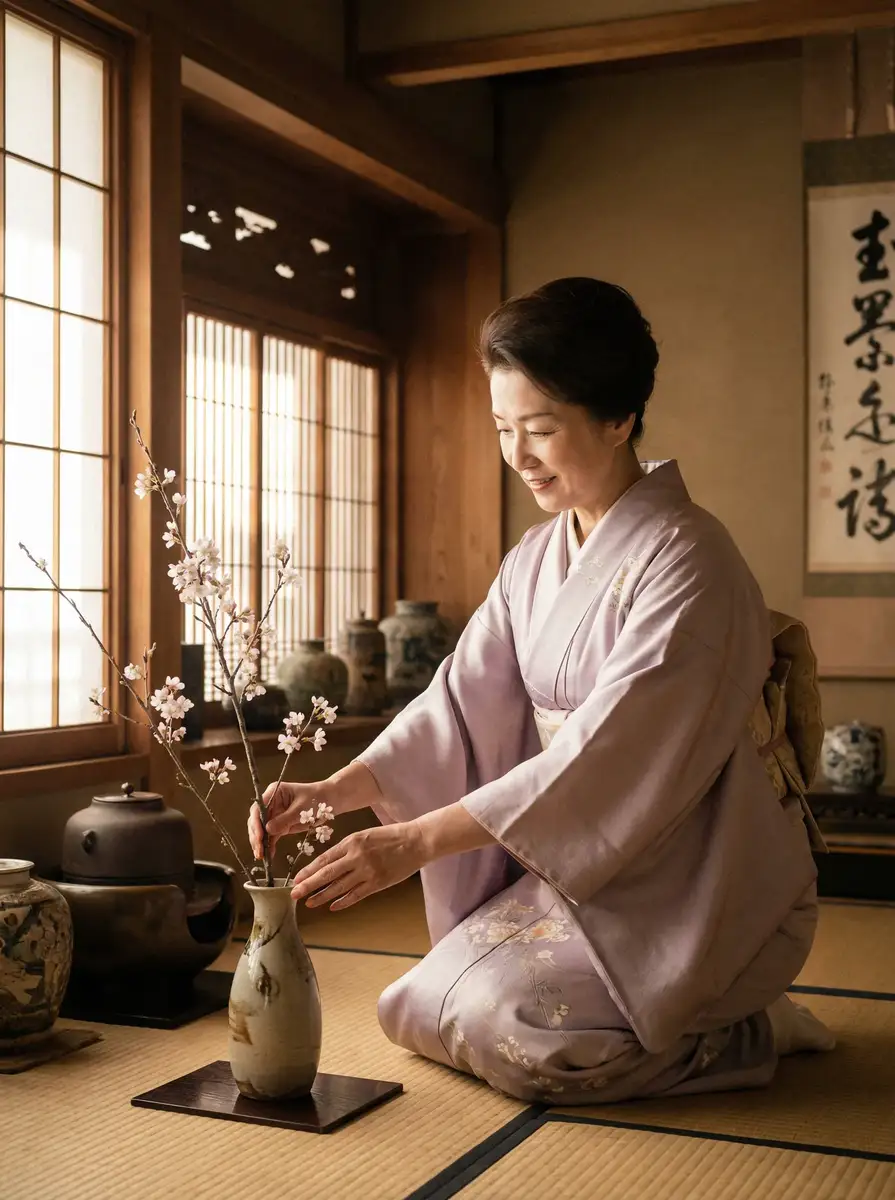 一位优雅的 打狗棍大结局在线观看 在和室中插花